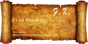 Frid Katalin névjegykártya