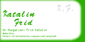 katalin frid business card